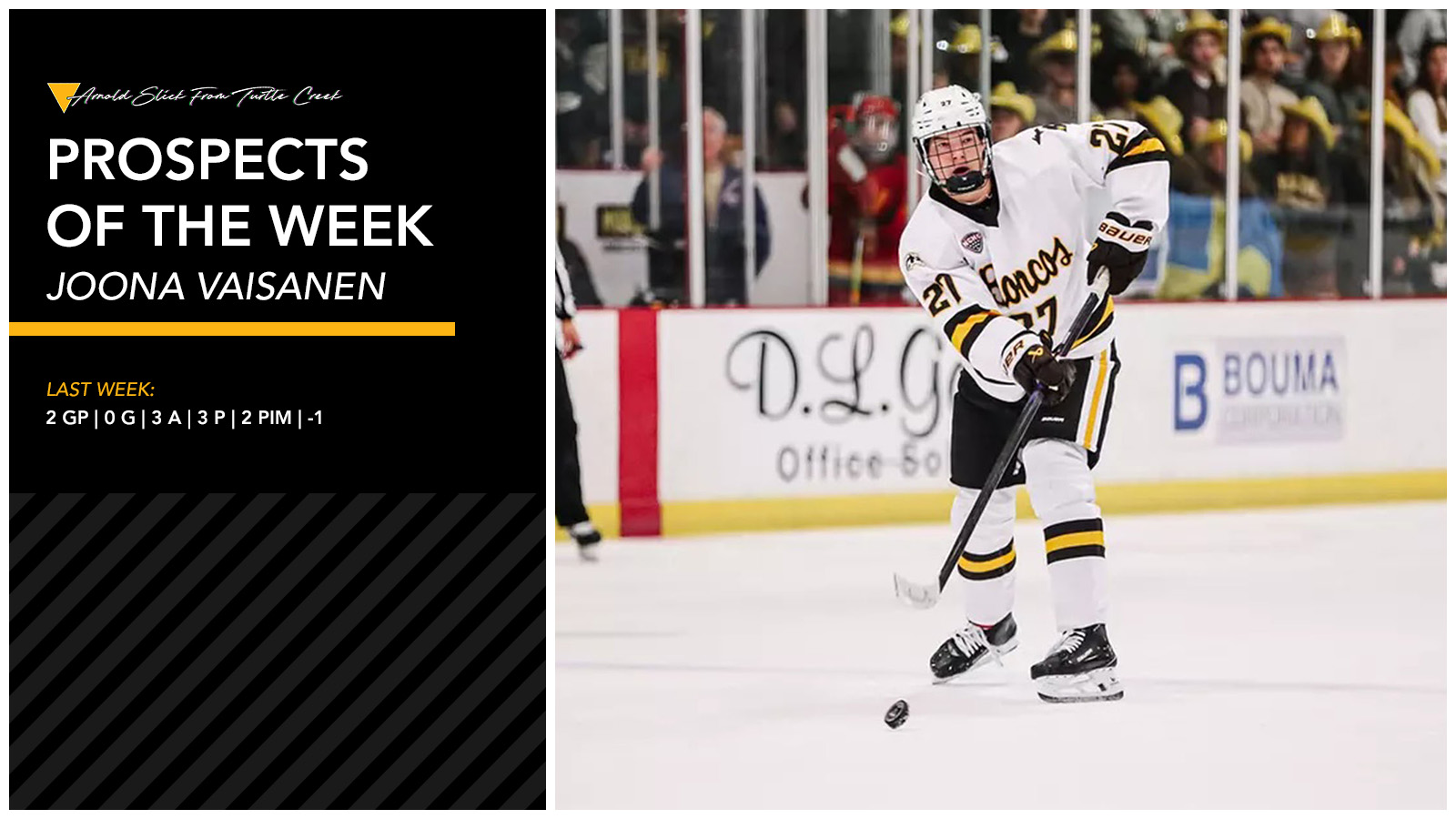 Penguins Prospect Report: Joona Vaisanen Records Three Helpers In Opening Weekend Split With Ferris State