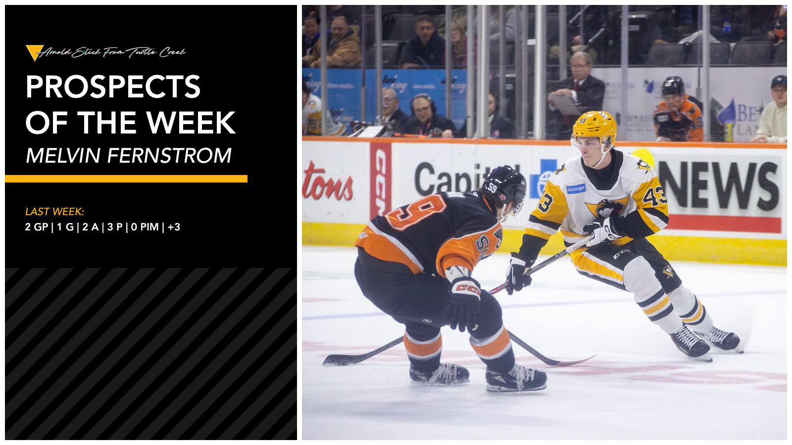 Penguins Prospect Report: Melvin Fernstrom Makes Immediate Impact In AHL After Midseason Transition